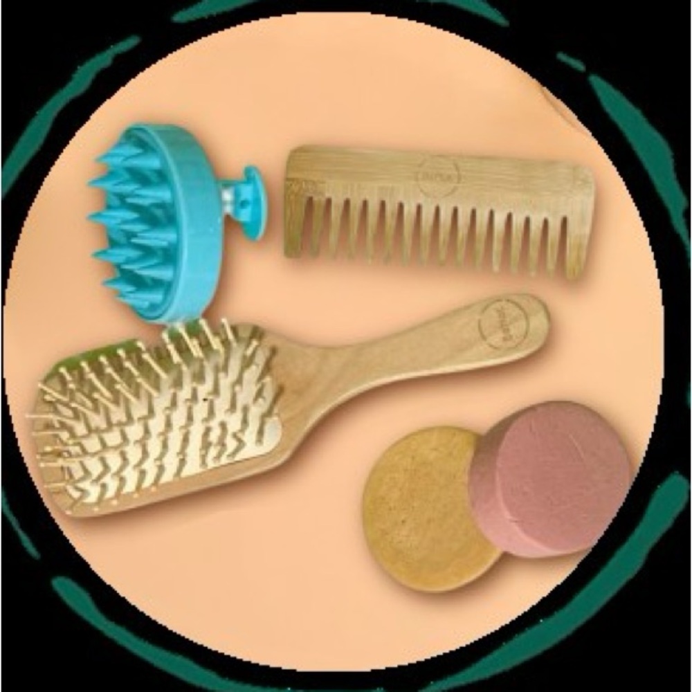 🌿 Eco-Friendly Hair Care Bundle – All-Natural Shampoo, Conditioner & Tools - Picture 1 of 10